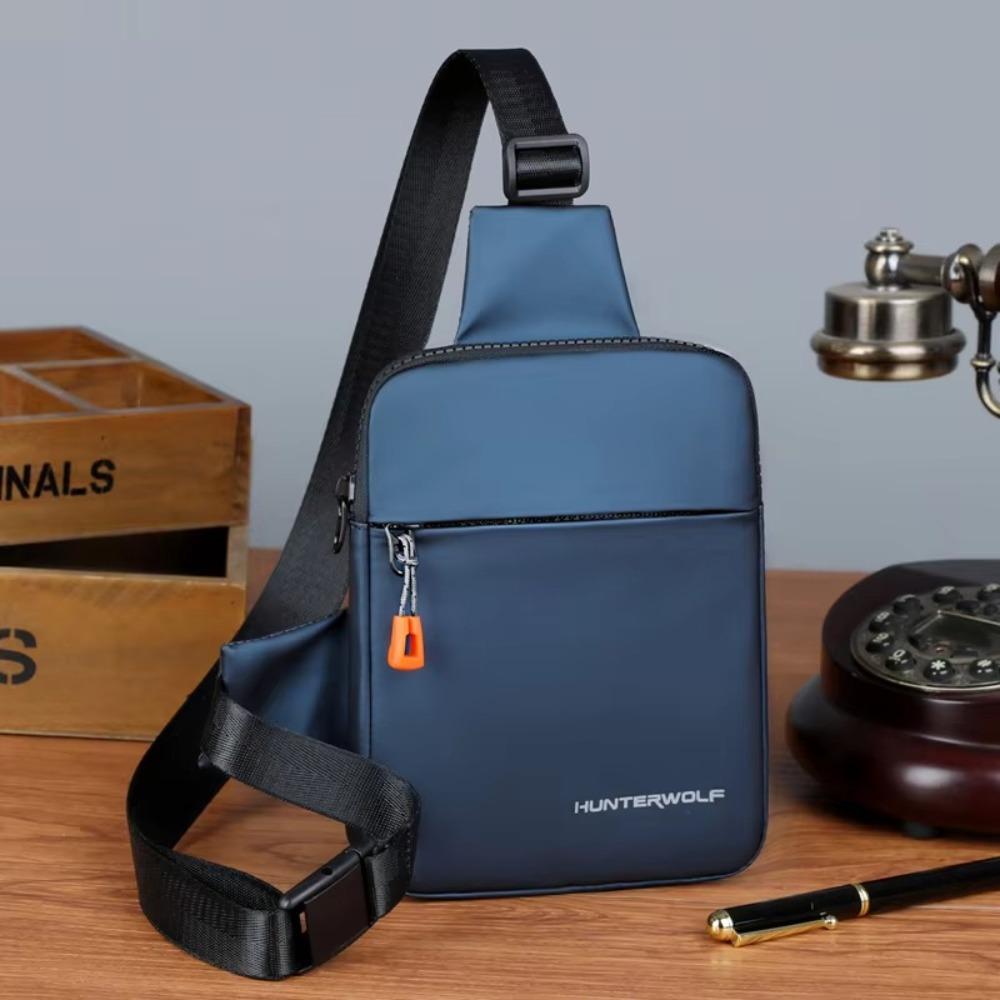 Multi-functional Oxford Men Running Cycling Chest Bag Zipper Multi-layer Travel Phone Bag Large Capacity Crossbody Sling Bag