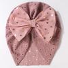 New children's hats, solid color bow baby pullover hats, summer breathable baby caps