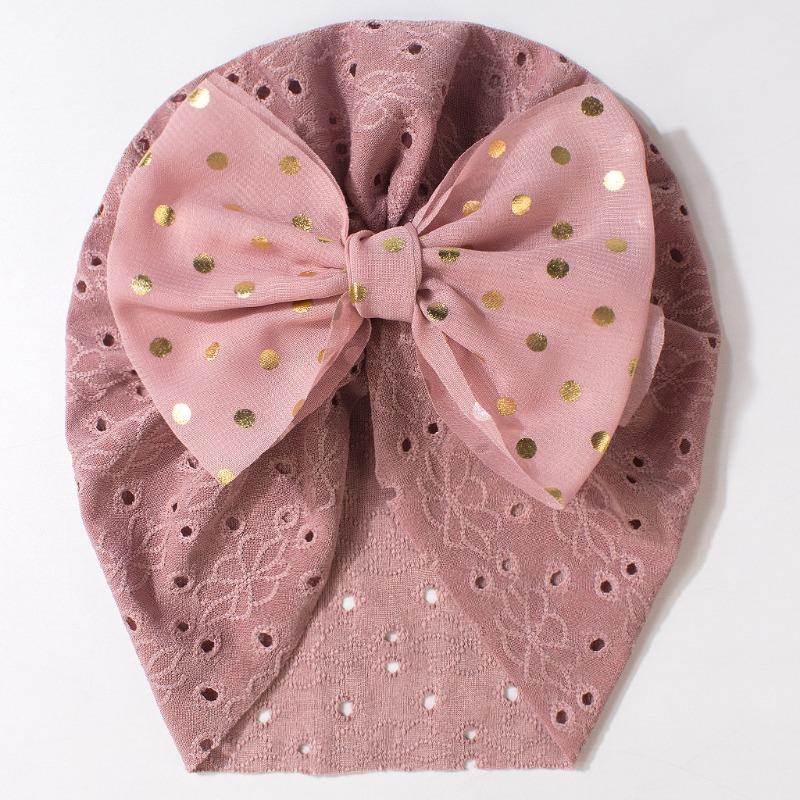 New children's hats, solid color bow baby pullover hats, summer breathable baby caps