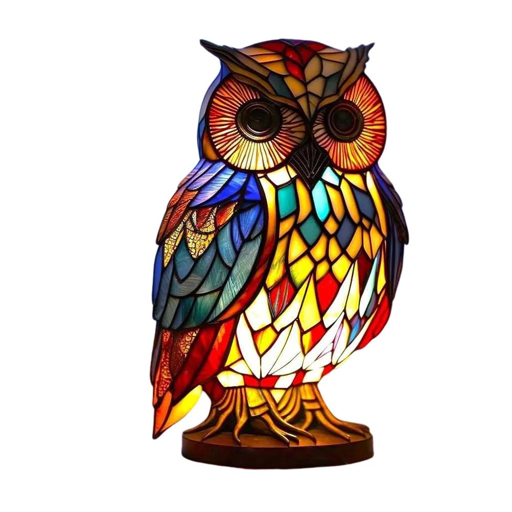Animal Table Lamp Creative Stained Resin Glass Animal Sculpture Night Light For Living Room Bedroom Home Decoration