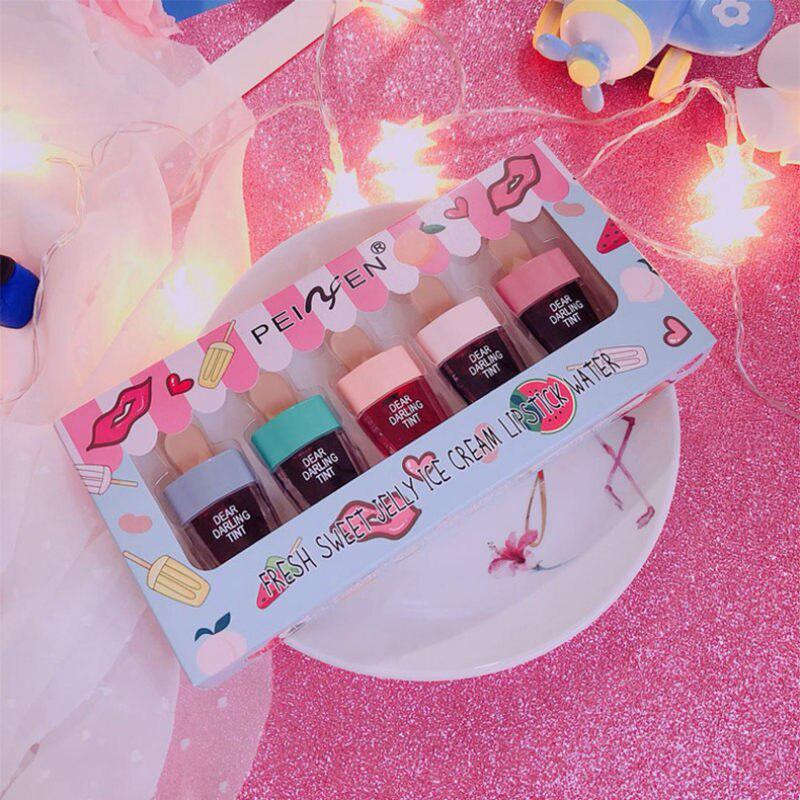 

5 шт. Помада-мороженое Стойкая Водостойкая Не липкая Стойкая Легко наносится Блеск для губ