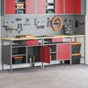 Workbench Set 3 pcs Black and Grey Powder Coated Steel