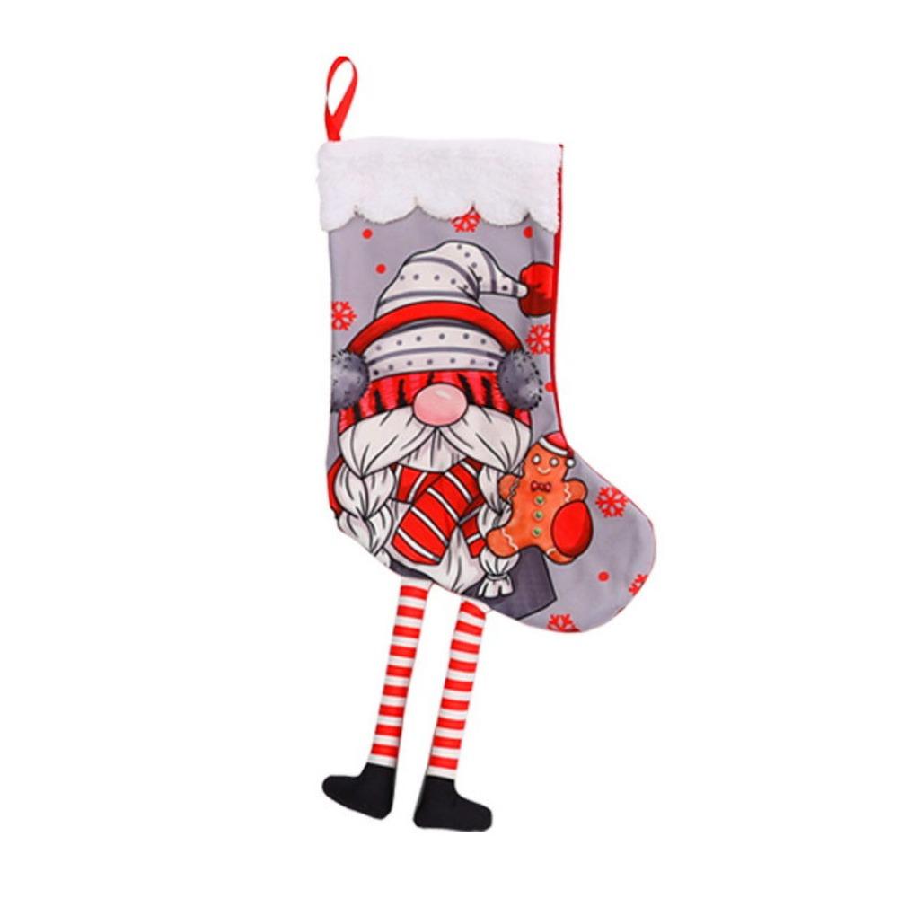 Personalizované vánoční ponožky Opakovaně použitelné vánoční dárkové tašky Vánoční dekorace Sáček na cukroví Domov