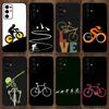 Road Bike Cyclist Cycling Phone Case For Samsung Galaxy A13,A21s,A22,A31,A32,A52,A53,A71,A80,A91 Soft Black Cover