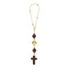 Car Rearview Mirror Pendant Adjustable Religious Beaded Pendant Stone Bead Bag Charm Christian Gift for Family