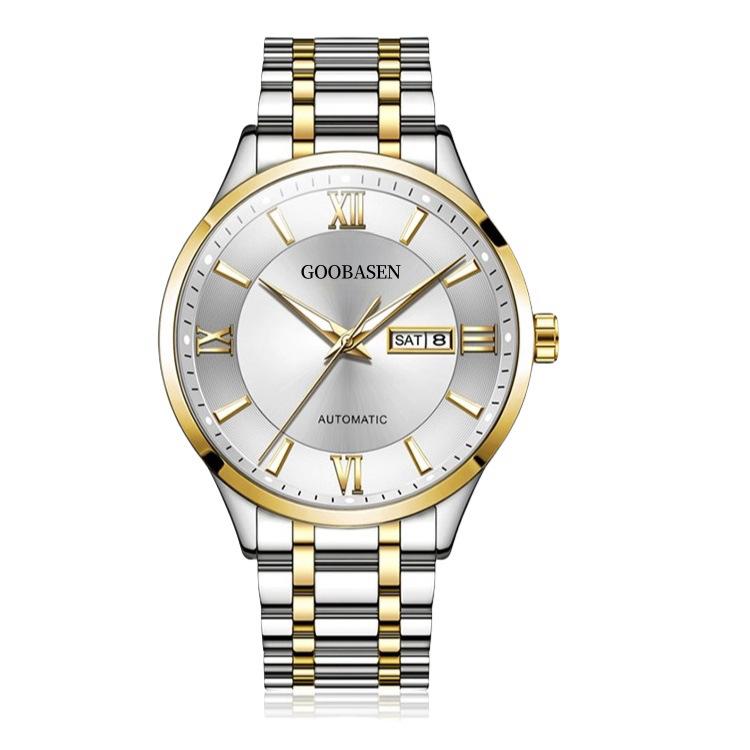 Gu Ba Sen Men's Waterproof Luminous Imitation Mechanical Watch with Calendar