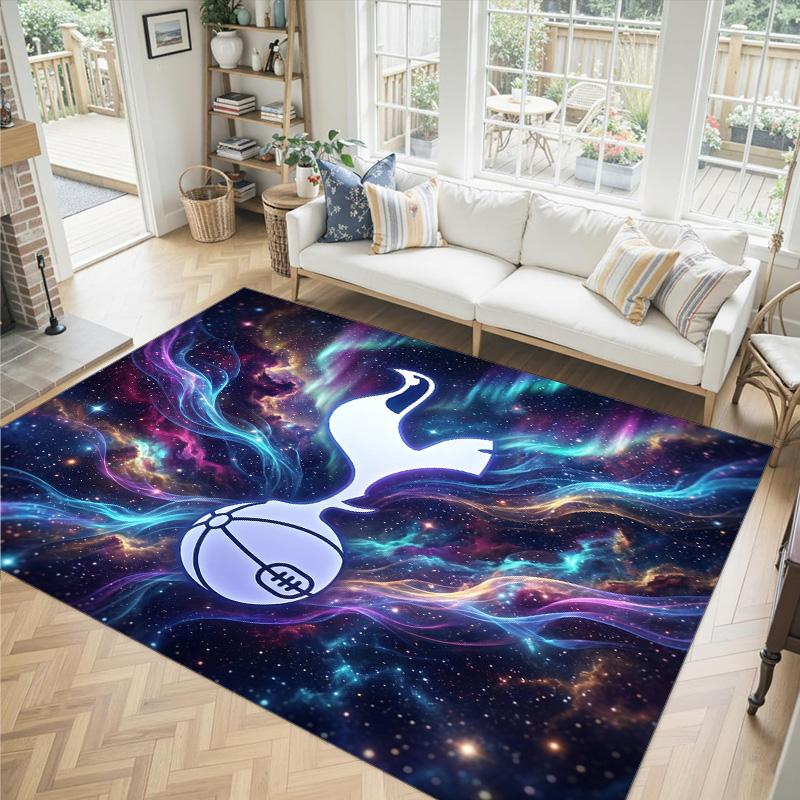 Tottenham Hotspur Design Crystal Velvet Carpet Cozy Non?Slip Printed Rug For Bedroom Living Room Entrance