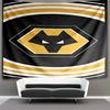 Wolves Football Club Emblem Printed Tapestry, Fabric Tapestry Wall Hanging Decoration for Bedroom, Living Room, Dorm Room Home Party Fan Gifts