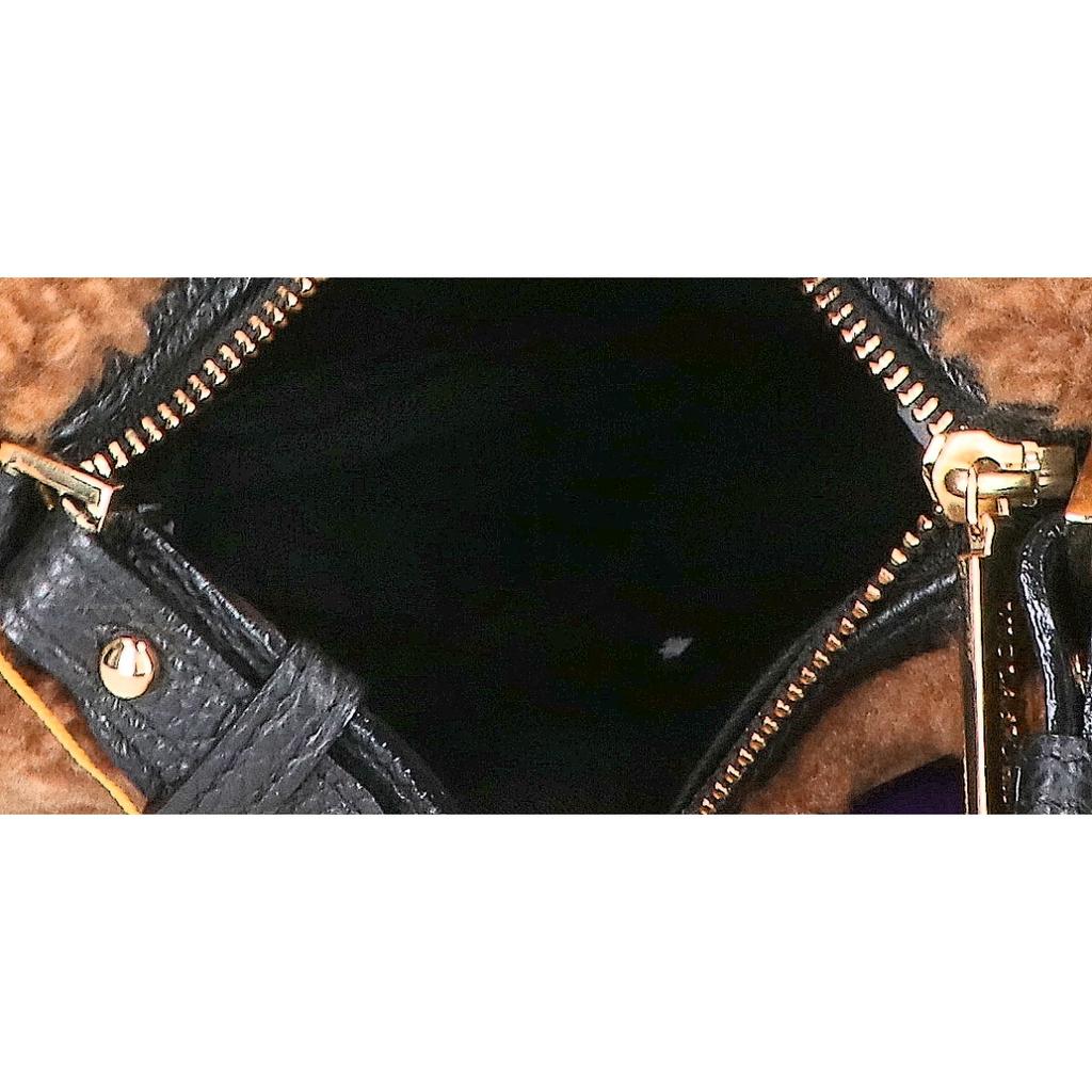 VIOLAd'ORO Brand New, Unused V-8770 Eco Fur Shoulder Bag Handbag BrownUsed