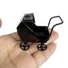 Dollhouses Mini Black Pram Model Imaginative Play Dollhouses Furniture Set Including Crib Plastic Design