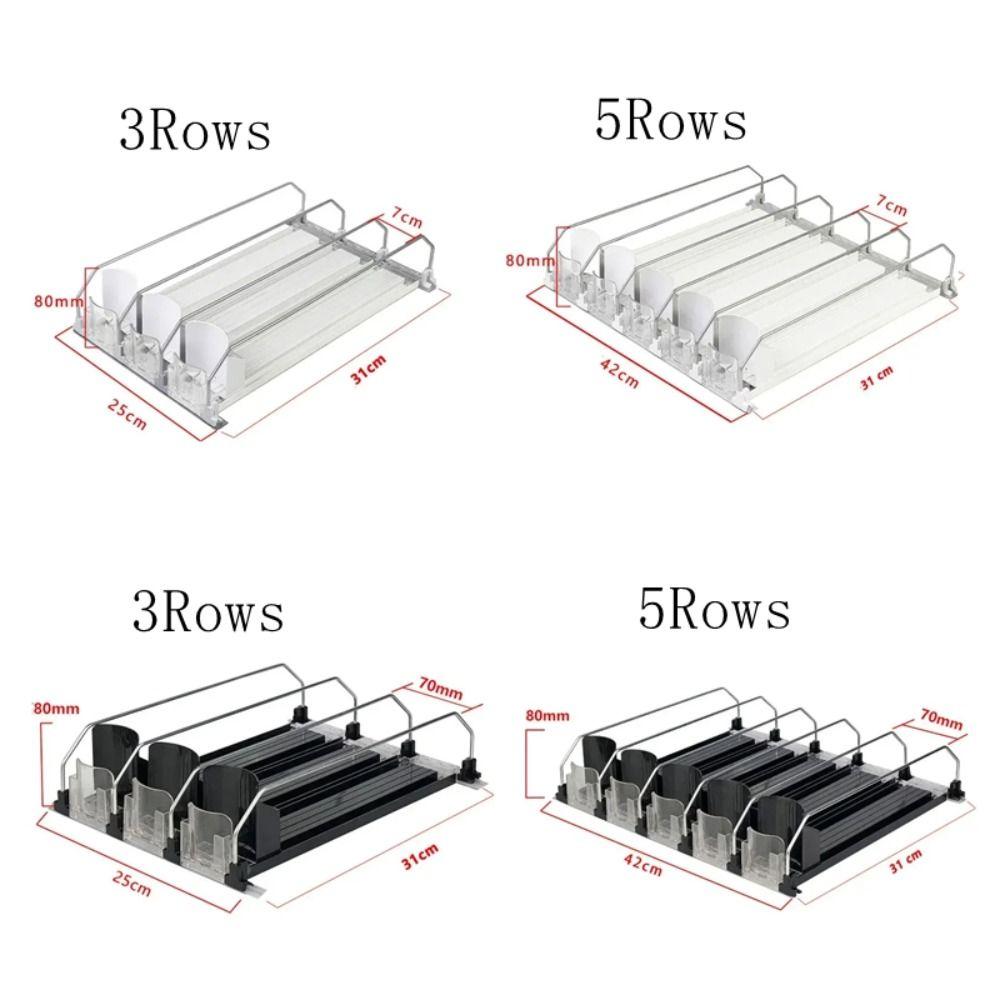 Adjustable Width Drink Organizer Dispenser Spring Push Can Shelf Pusher  Beverage