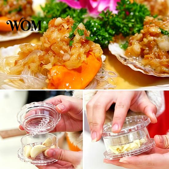 Rotating Garlic Grinder Mincer Tool, Multi-Purpose Manual Press, Bite-Teeth Crushing Ginger Crusher Structure Masher, Transparent Easy to Clean Herbs