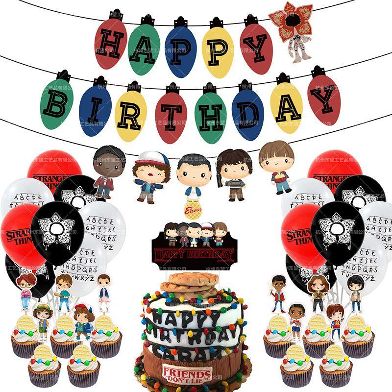 Decor Party Themed Balloons Happy Birthday Banner Topper Cake