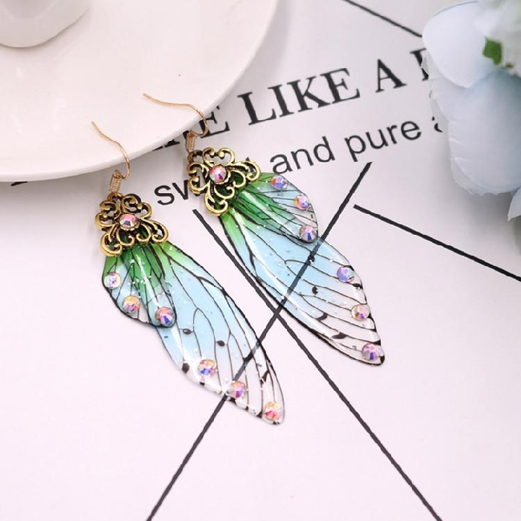 Cicada Wing Dangle Earring Butterfly Wing Hook Earring Insect Earring for Summer