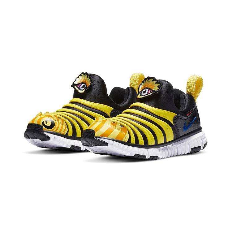 Nike Dynamo Free QS Low Top Sports Casual Shoes Black Yellow Children Aged 3 7 Years Old DC8317-002