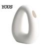 Sophisticated Home Vase Dried Flower Ceramic Vase, Matte Geometric with Hollow Curved Minimalist Decorative Table Design, Modern Tabletop Decor