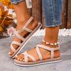Fashion Ladies Shoes 2025 Fashion Open Toe Women's Sandals New Buckle Strap Casual Summer Plus Size Concise Comfortable Flat Sandals