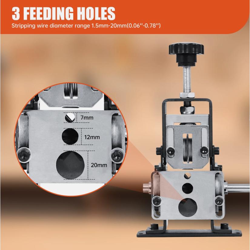 Small Electric Wire Stripper, a Tool for Stripping Used Copper Wires Manual Wire Stripping Machine Drill Powered Hand Crank