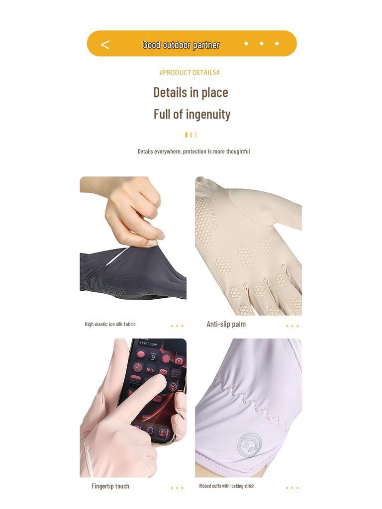 Women's Extended Length Anti-UV Ice Silk Gloves - Non-Slip, Thin, Perfect for Summer Outdoor Sports