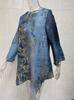 2024 Women's Plus Size Casual V-Neck Long Sleeve Printed Top