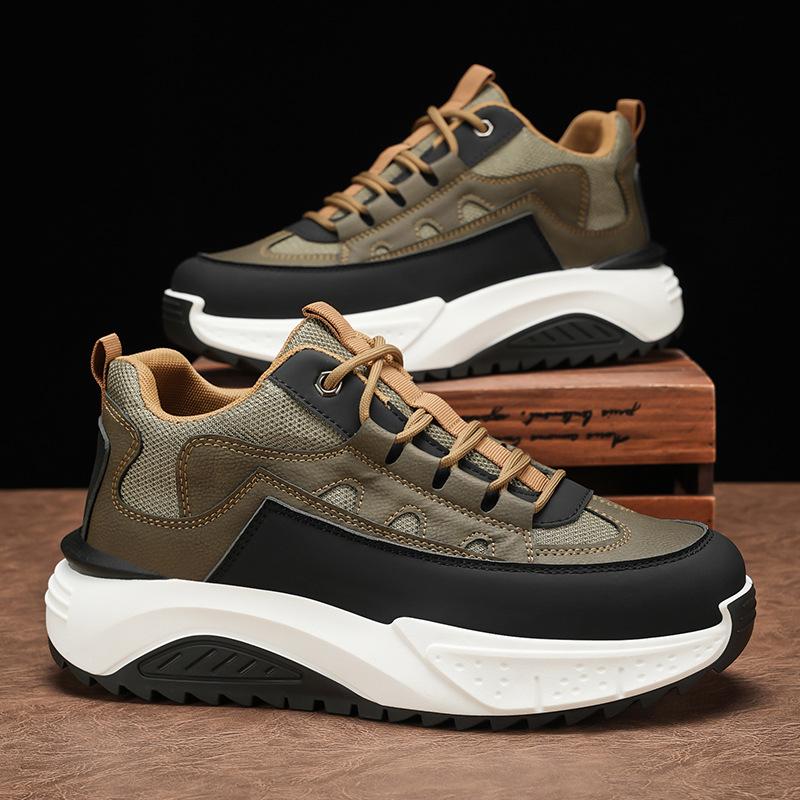 Anti-slip Work Casual Shoes Men Soft Bottom Hiking Board Shoes Low Tide Footwear Thick Sole Students Running Shoes Men Sneakers