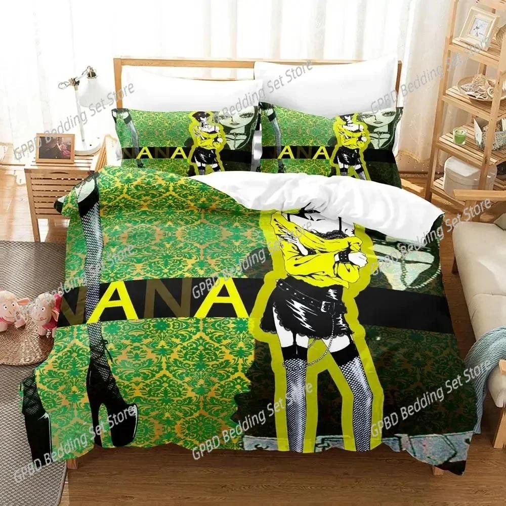 Anime Nana Black Stones Bedding Set For Bedroom Soft Modern Bedspreads Comefortable Kids Duvet Cover Quilt Cover And Pillowcase