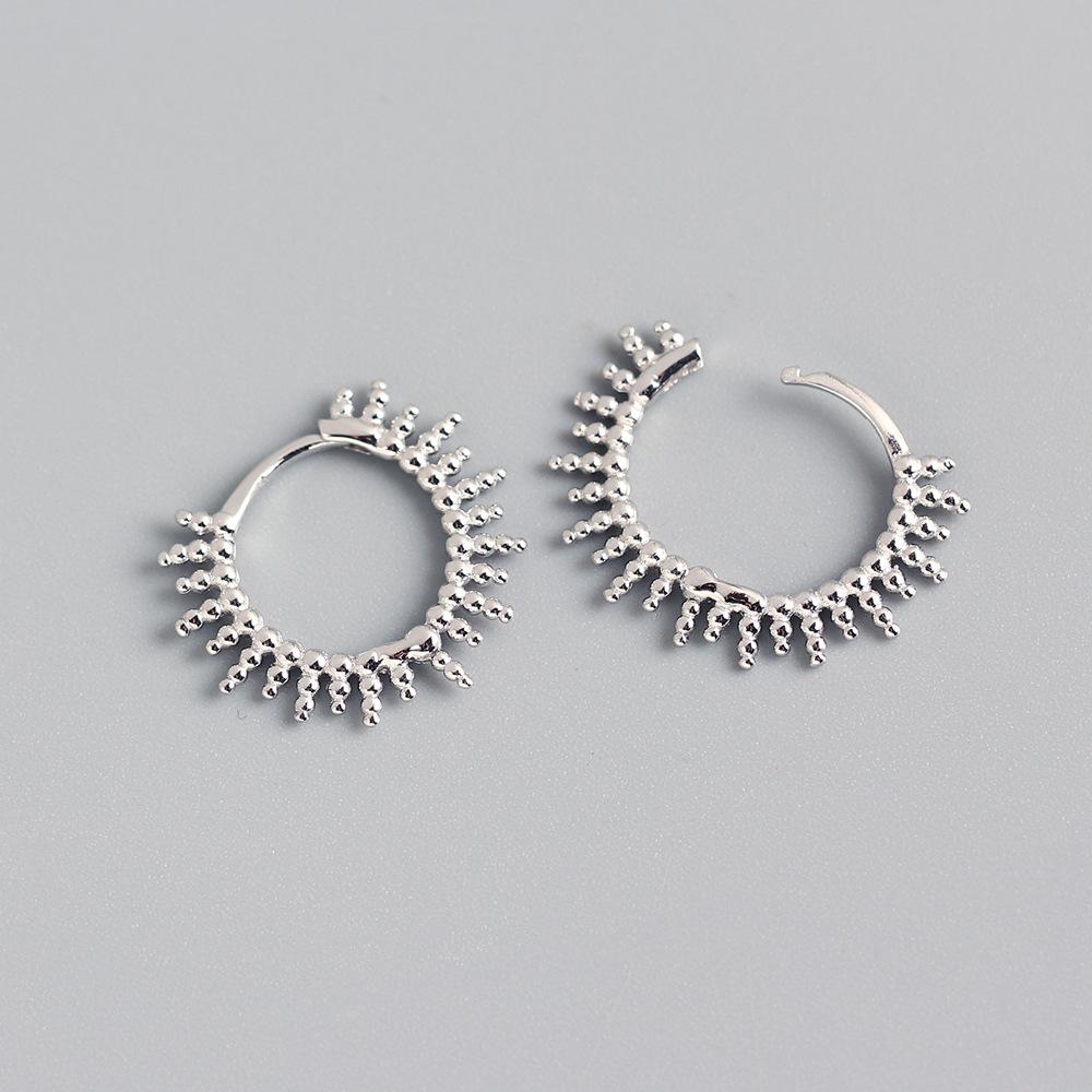 ANENJERY Beads Hoop Earrings for Women French Gold Silver Small Circle Earrings Jewelry Wholesale