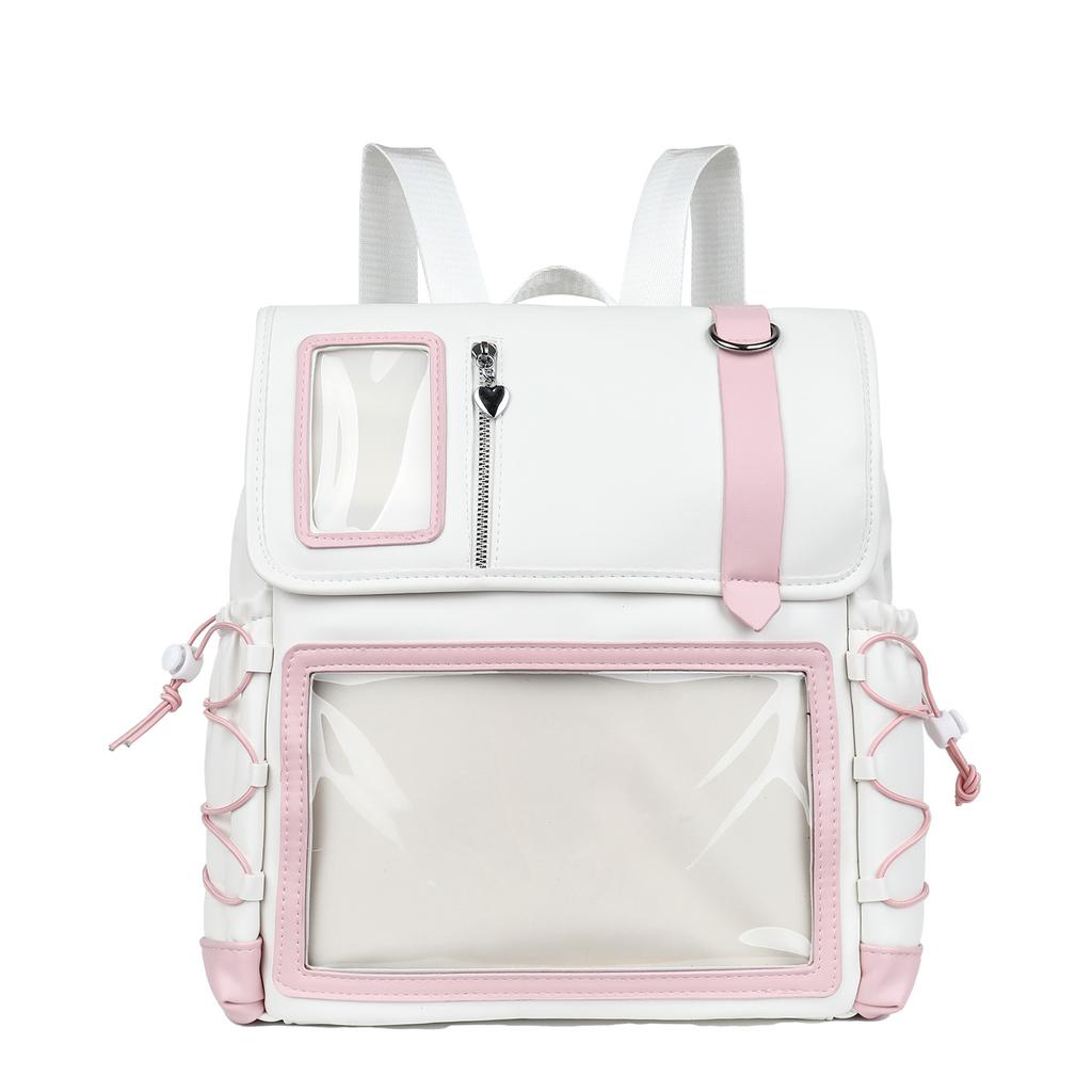 Schoolbag Japanese new ins schoolbag transparent pain bag student two-dimensional bar large-capacity backpack fashionable backpack female