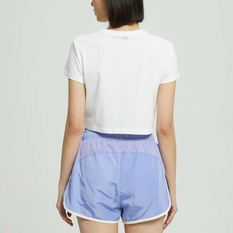 Calvin Klein SS22 Logo Printed Short Sleeve T-Shirt Women tops White 4WS2K164-110