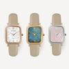 [Rumtton] Rumtton Women's Harbor Mother-of-Pearl Watch Beige Leather Band Collection