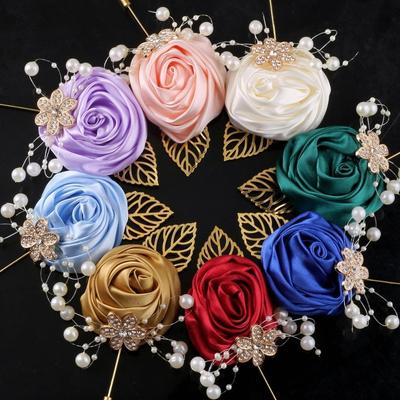 Elegant Chest Flower Rose Light Luxury Groom and Groomsmen Accessories Lapel Flower Fake Pearl Wedding Brooch Bridal