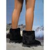 Women's Thick-Soled Snow Boots 2025 Winter New Style Fashionable Fleece-Lined Warm Mid-Calf Boots Turned-Up Legs with Fur Trim