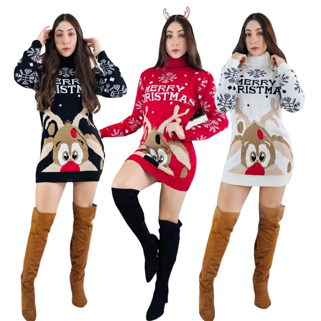 Autumn Winter High Neck Knit Sweater Dress – Elegant Style for Women, Available in 3 Colors