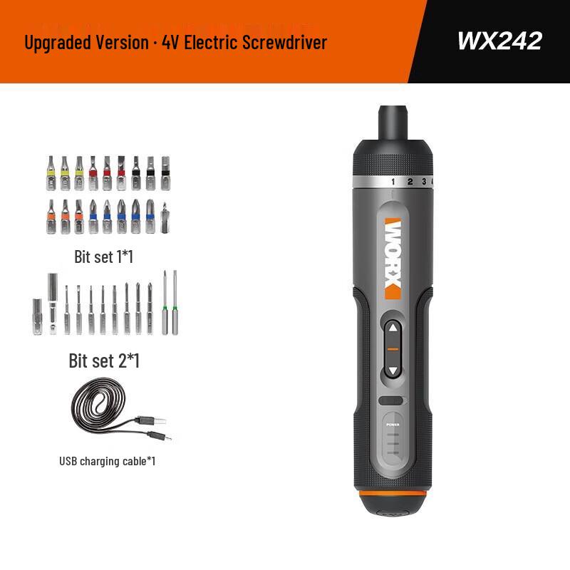 Worx WX242 Cordless Electric Screwdriver Set CN plug (adapter included)