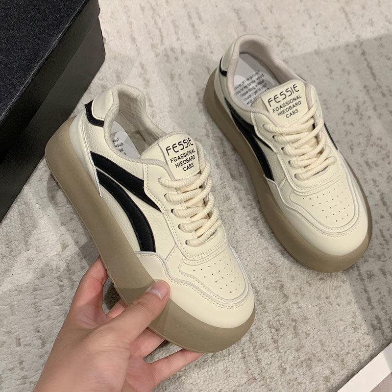 

Color matching platform German training shoes little white shoes women s 2025 spring new versatile popular casual sports board shoes ins tide 35 чёрный
