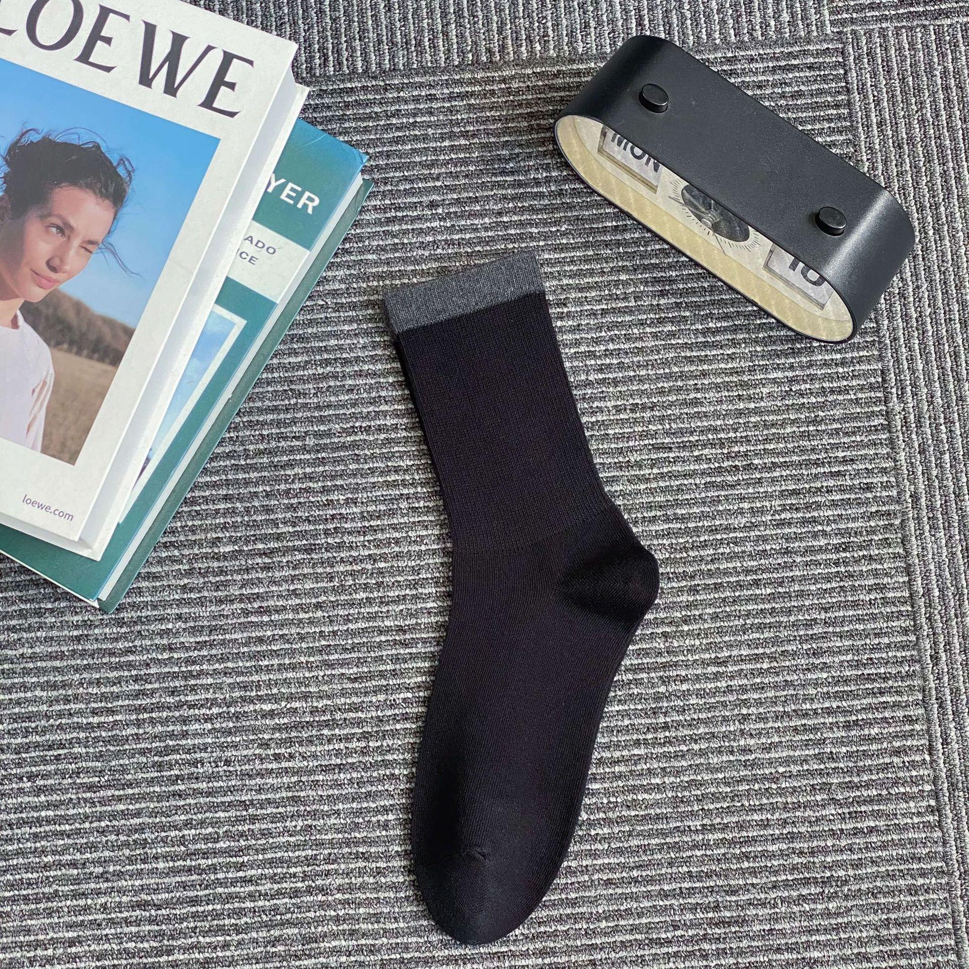 

Pre-Autumn Men S Cotton Socks Are Trendy, Breathable, Sweat-Absorbing, Casual Men S Socks Are Simple, Sporty, Atmospheric And Fashionable One size fits all чорний