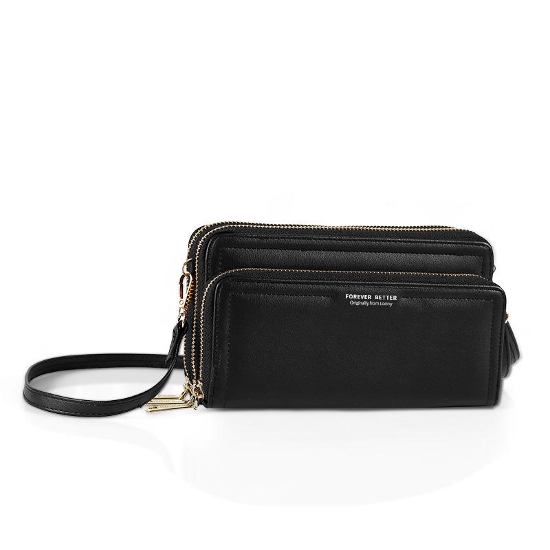 Lonny Women's Large Double Zipper Clutch Wallet & Shoulder Bag - Multifunctional, Fashionable, and Spacious.