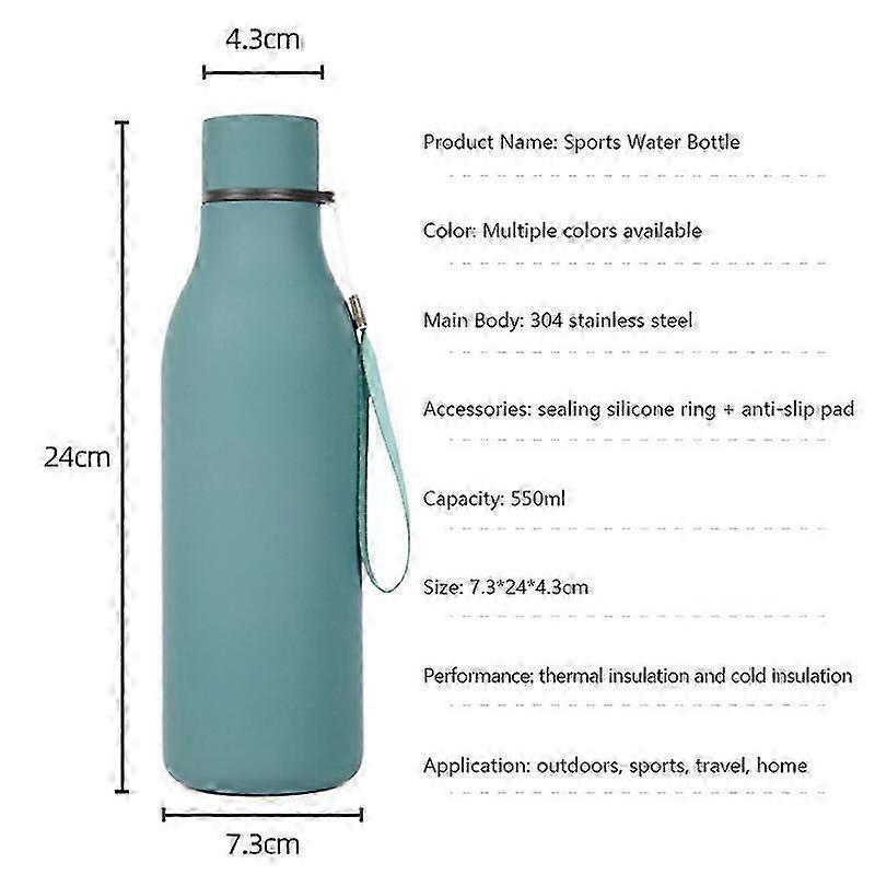 Type B 550ml Vacuum Insulated Water Bottle 304 Stainless Steel Cup with Lanyard (BPA Free,with FDA)