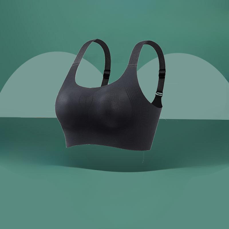 

Big Yards Ms Ultra-thin Non Trace Anti Sneaked Away All The Big Chest Cup Small Chest Vice Milk Bra M чорний