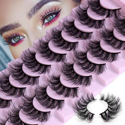 10 Pairs Of Messy False Eyelashes, Naturally Thick False Eyelashes, Slender And Curled Fried False Eyelashes