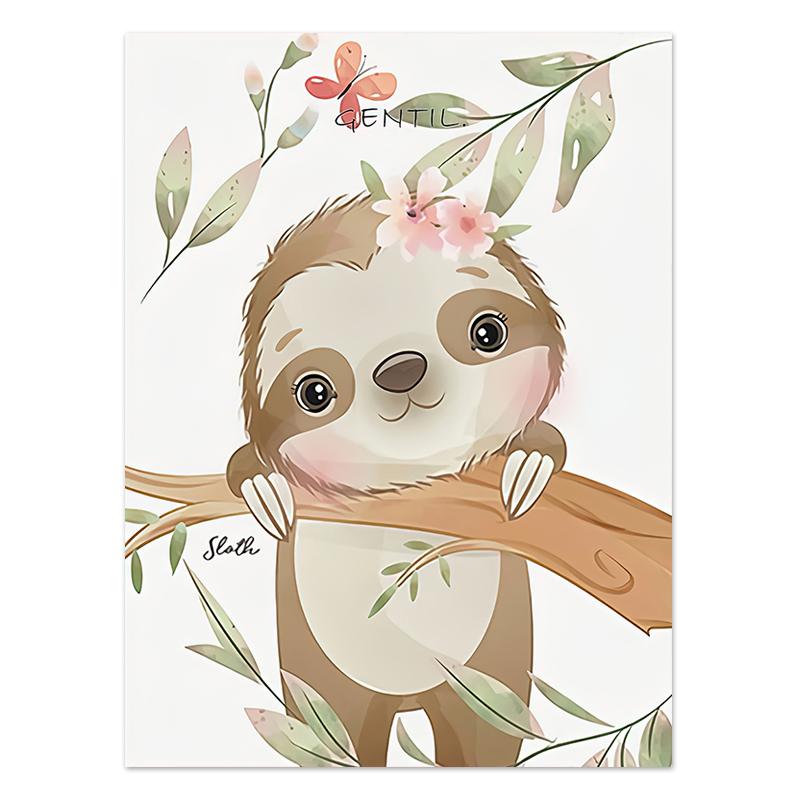 Cute Giraffe Elephant Lion Zebra Jungle Animals Wall Art Canvas Painting Nordic Posters and Prints Pictures for Kids Room Decor