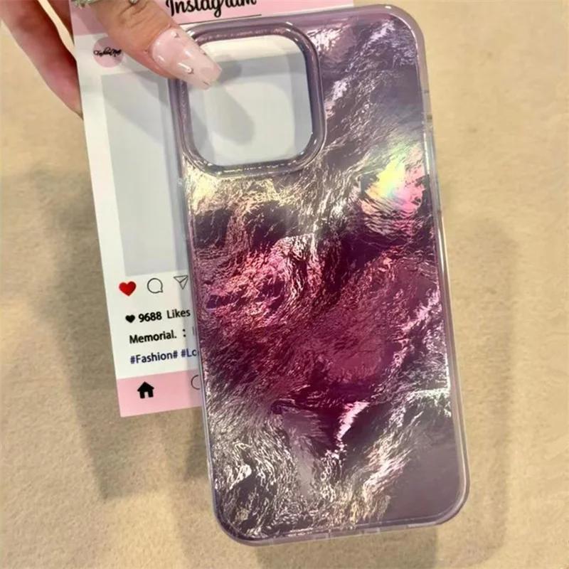 

Чехол для телефона с градиентным узором любви цвета виноградного пурпура для iPhone 16 15 Pro Max 14 13 12 11 Pro XS XR 7 8 Plus, противоударный мягкий чехол For iPhone 14