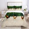 Chicken Duvet Cover Set Cool Animal Pattern Comforter Cover Funny Chicken Pattern Bedding Set Microfiber Wildlife Quilt Cover