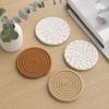 Round Woven Set of 4, 11cm Diameter for Drinks, Absorbent Placemats for Coffee Table