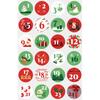 24Pcs/sheet Christmas Advent Calendar Number Sticker DIY Cookie Candy Packaging Sticker Gift Bag Wrapping Seal Dot Label