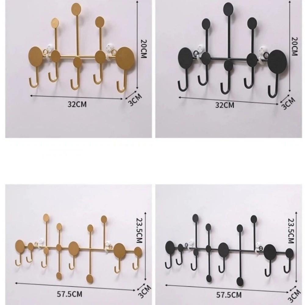 Metal 5/6 Hooks Rack Wall Mounted Towel Clothing Hanging Stand Door Hook Entryway Kitchen Utensil