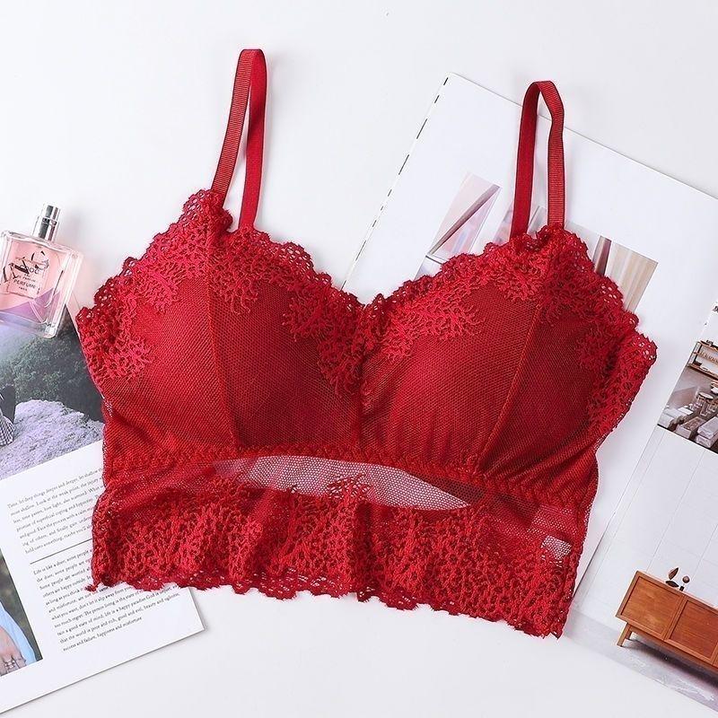 Korean Style Lace Wireless U-Back Camisole Bustier Bra for Women and Students