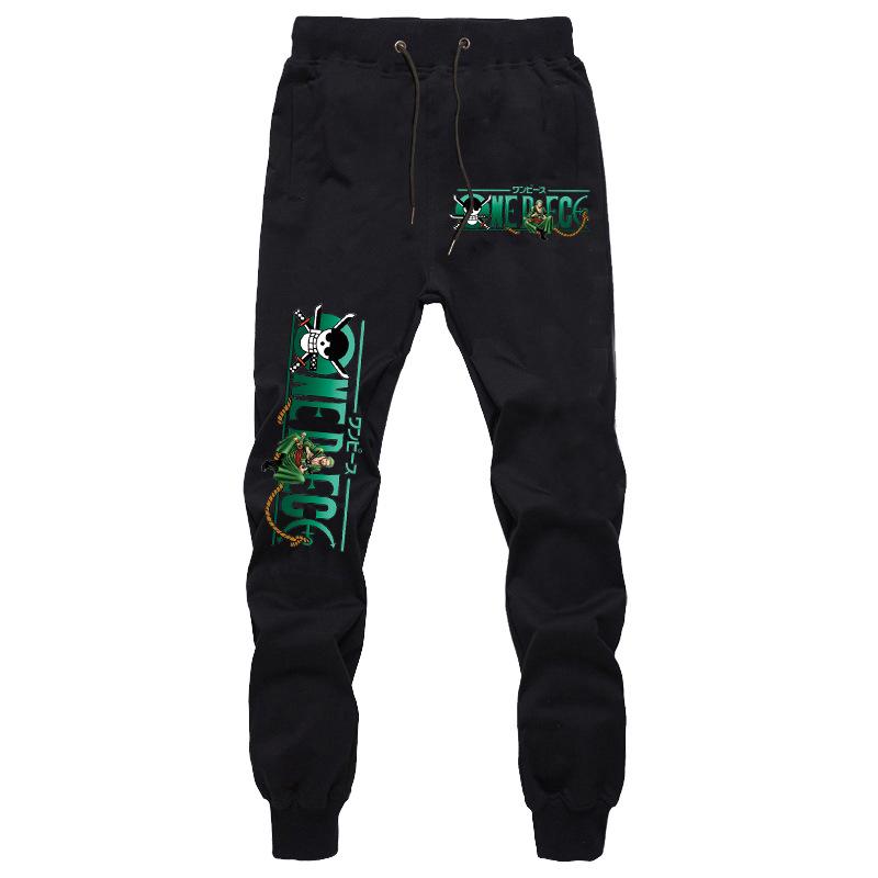 One Piece Anime Ležérní tepláky se stahovací šňůrkou - S motivem Trafalgar Law, Luffyho a Bělovouse, Ideální pro páry, Jarní a podzimní nošení