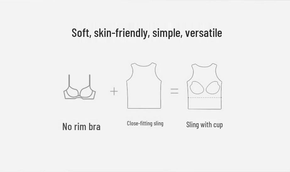 Spring/Summer Spaghetti Strap Tank Top with Built-in Bra - Slimming, Sleeveless Yoga Vest & Versatile Base Layer for Outdoor Wear