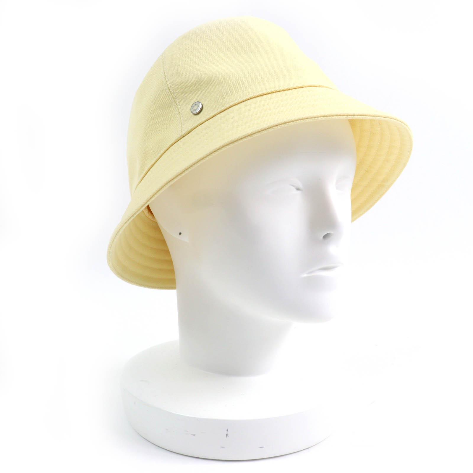 

Excellent HERMES hat Calvi Serie Metal Bucket Hat yellow cotton Women 57 Used